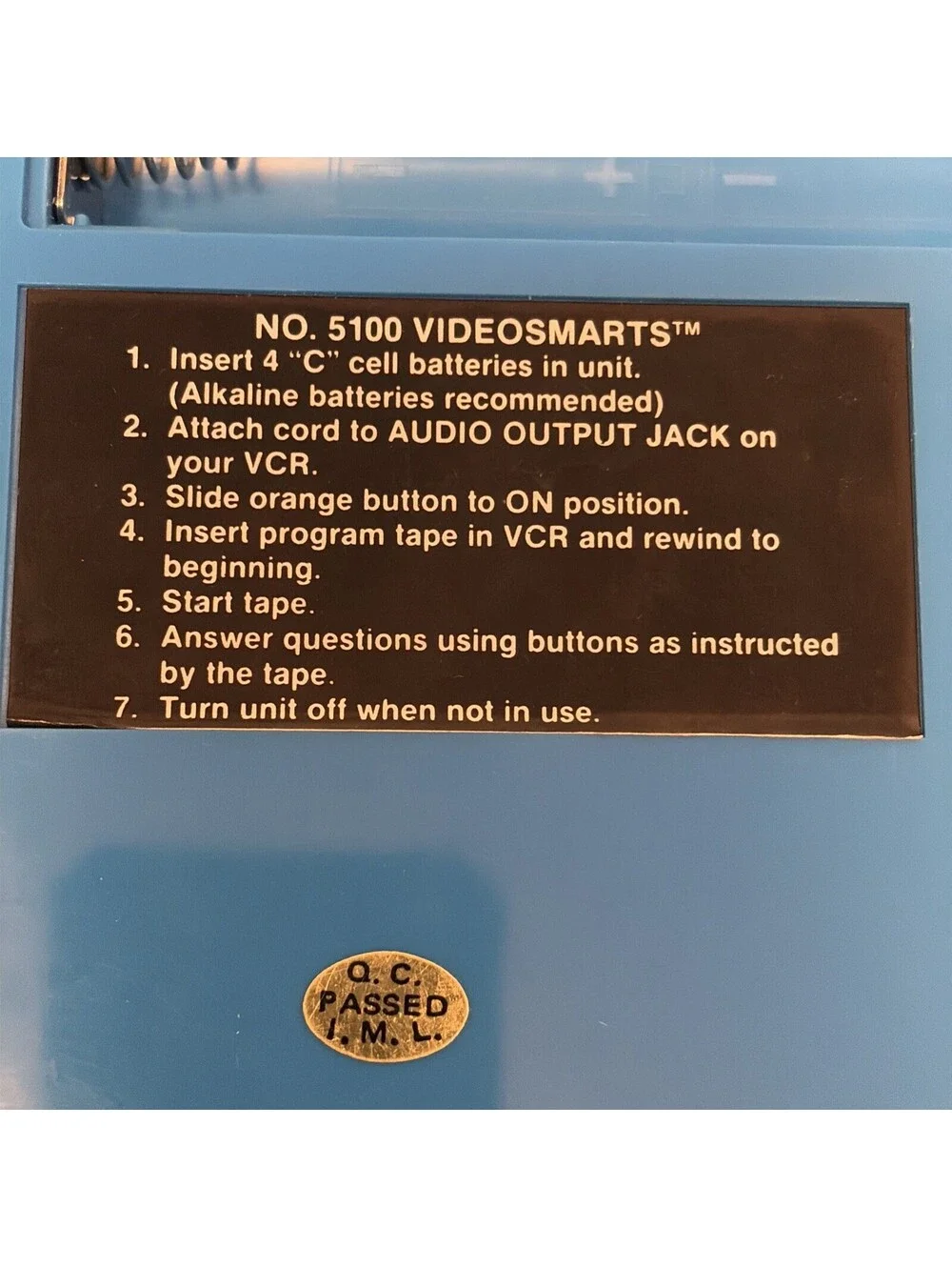 Vtech Educational Electronics 1986 Video Smarts-UNSURE Of Working Toy Kids VCR